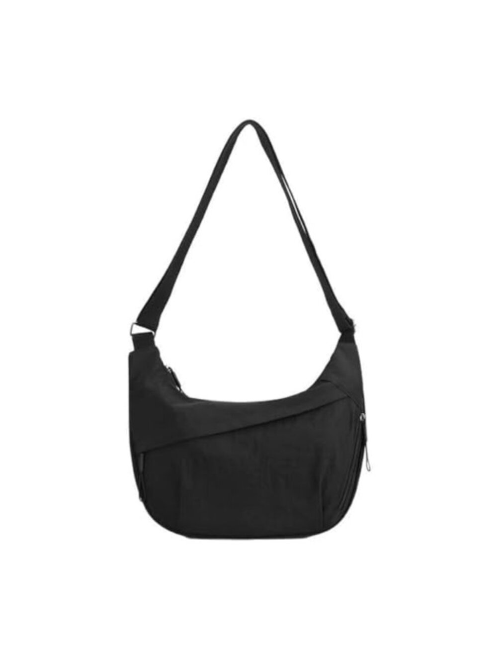Nylon Crescent Crossbody Bag Lightweight Sling Half Moon Shoulder Handbag
